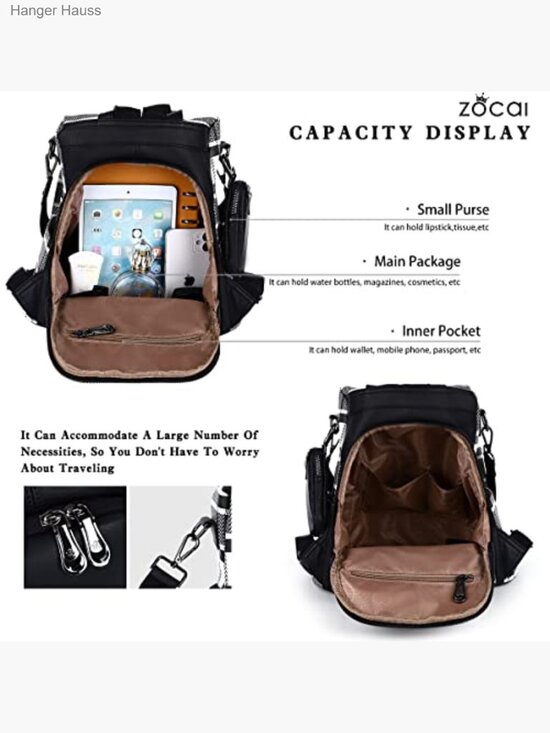 Vegan Leather Fashion Backpack Purse Anti-Theft Shoulder Bag Daypack main image 6
